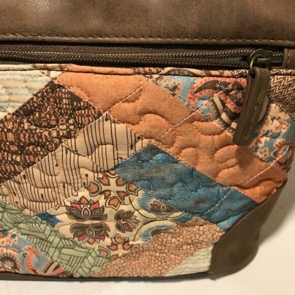 Donna Sharp Quilted Patchwork Tote Shoulder Bag Multiple Pockets & Zippers - Picture 6 of 14